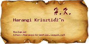 Harangi Krisztián névjegykártya